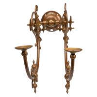 Arts and Crafts, c.1890 Set of Six Brass Wall Lights - Thumbnail 4