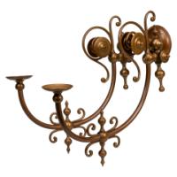 Arts and Crafts, c.1890 Set of Six Brass Wall Lights - Thumbnail 5