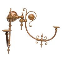 Arts and Crafts, c.1890 Set of Six Brass Wall Lights - Thumbnail 8