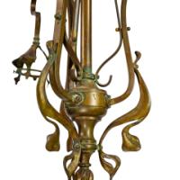 An Art Nouveau Chandelier Retaining the Original Vaseline Shades - Thumbnail 10
