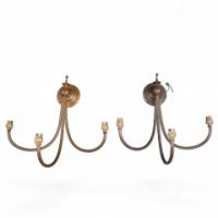 Arts and Crafts – Pair of Brass Three Branch Wall Lights (c.1890)