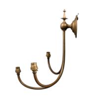 Arts and Crafts – Pair of Brass Three Branch Wall Lights (c.1890) - Thumbnail 2