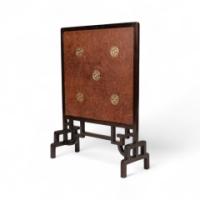 An Anglo-Japanese Fire Screen with Embossed Leather Designs by E. W. Godwin - Thumbnail 2