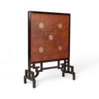 An Anglo-Japanese Fire Screen with Embossed Leather Designs by E. W. Godwin - Thumbnail 3