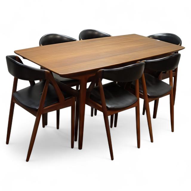 Kai Kristiansen, Set of Six Teak, Model 31 Dining Chairs & Matching Dining Table