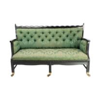 Philip Webb for Morris & Co., An Aesthetic Movement Ebonized Bobbin Turned Settee - Thumbnail 2