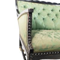 Philip Webb for Morris & Co., An Aesthetic Movement Ebonized Bobbin Turned Settee - Thumbnail 10