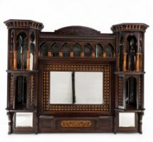 Jackson & Graham, attributed. A Fine Quality Moorish Mahogany Overmantel or Wall Shelf - Thumbnail 1