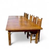 A Pair of Quality Arts & Crafts/Gothic Revival Oak Dining Tables Which Were Made to Be Mated Together