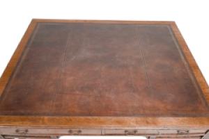 Alfred Waterhouse (style Of). A Gothic Revival Oak Partners Desk with Two Drawers Each Side - Thumbnail 5