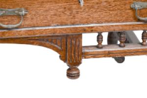 Alfred Waterhouse (style Of). A Gothic Revival Oak Partners Desk with Two Drawers Each Side - Thumbnail 13