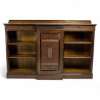 Lambs of Manchester (stamped). A Fine Aesthetic Movement Breakfront Bookcase
