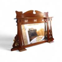 A Good Arts & Crafts Mahogany Overmantel