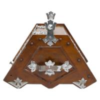 Dr. C. Dresser, attributed. Aesthetic Movement Walnut Coal Scuttle with Stylized Mounts - Thumbnail 2