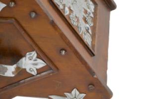 Dr. C. Dresser, attributed. Aesthetic Movement Walnut Coal Scuttle with Stylized Mounts - Thumbnail 16