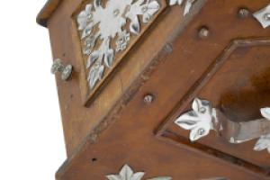 Dr. C. Dresser, attributed. Aesthetic Movement Walnut Coal Scuttle with Stylized Mounts - Thumbnail 18