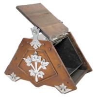 Dr. C. Dresser, attributed. Aesthetic Movement Walnut Coal Scuttle with Stylized Mounts - Thumbnail 7