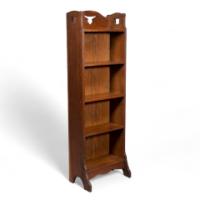 Liberty & Co., A Slim Arts & Crafts Oak Bookcase with Stylized Floral Cut-outs - Thumbnail 1