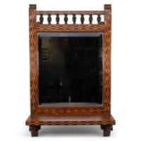 Shapland & Petter attri. M H Baillie Scott style of. An Arts & Crafts oak mirror with chequer Inlays - Thumbnail 1