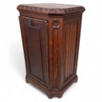 A. W. N Pugin Style of a Gothic Revival Oak Coal Purdonium with Linenfold Carving