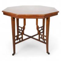 Lambs of Manchester. An Anglo-Japanese Mahogany Octagonal Centre Table in the Style of E. W. Godwin