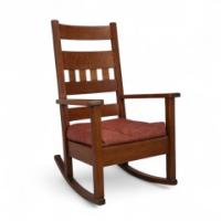 Stickley Brothers (style Of). An American Arts & Crafts Oak Rocking Chair - Thumbnail 1