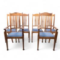 Shapland & Petter, a Good Quality Set of Six Arts & Crafts Oak Dining Chairs