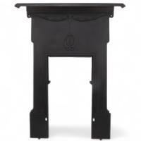 An Arts & Crafts/Art Nouveau Cast Iron Fireplace with Stylized Floral Details