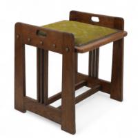 Wilhelm Schmidt Made by Prag-Rudniker. A Vienna Secession Oak Piano Stool