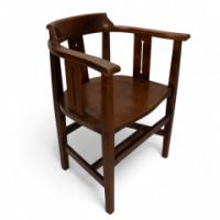 Shapland & Petter. A Set of Eight Arts & Crafts Oak Armchairs with Shaped Headrest & Seats