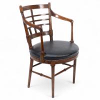 After a Design by E. W. Godwin. A Jacobean or Old English Aesthetic Movement Oak Armchair - Thumbnail 1