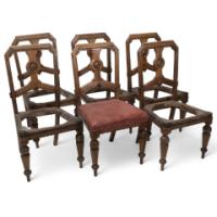 Charles Bevan for Gillow & Co. Attributed, Set of Six Aesthetic Movement Oak Dining Chairs