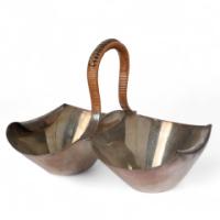Dr. C. Dresser, Silver Plated Double-Well Preserve Dish by Roberts & Belk
