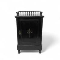 Dr. C Dresser, Style of. Aesthetic Movement Ebonised & Gilt Bedside Cabinet