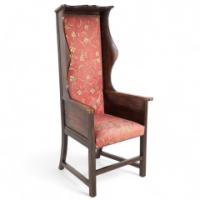 Heals of London, Attributed – Tall Arts & Crafts Oak Wing Back Armchair