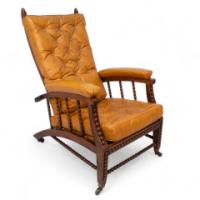 Philip Webb for Morris & Co. – Aesthetic Movement Oak Reclining Armchair