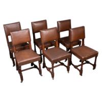 A. W. N. Pugin, Six Gothic Revival Oak Dining Chairs Probably for the House of Lords