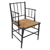 Robert W Edis, an Aesthetic Movement Rush Seat Armchair, in the Bamboo Style