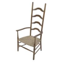 Liberty & Co. – Arts and Crafts High Back Rush Seat Armchair