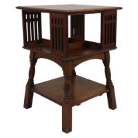Liberty & Co. An Arts & Crafts Oak Revolving Bookcase Table on Square Turned Legs - Thumbnail 1