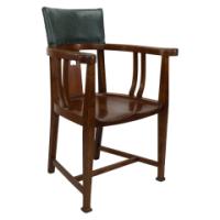 E. A. Taylor, attributed. An Arts & Crafts Oak Tub Chair with a Pierced Heart - Thumbnail 1
