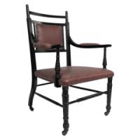 Oetzmann, After a Design by E. W. Godwin – Ebonised Upholstered Armchair - Thumbnail 1