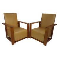 Gordon Russell, W. H. Russell. A pair of Arts and Crafts Oak Reclining Armchairs. - Thumbnail 1