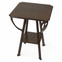 Liberty & Co., a Fine Arts & Crafts Mahogany Side Table with Pierced Heart Details - Thumbnail 1