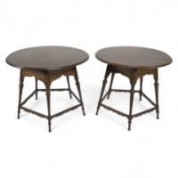 Collinson & Lock, Style of E W Godwin Pair of Aesthetic Movement Circular Tables - Thumbnail 1