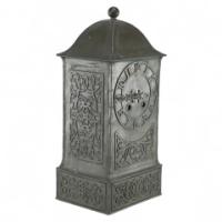 BGH, attributed. An Arts & Crafts Brass Mantel Clock with Stylised Floral Chasing