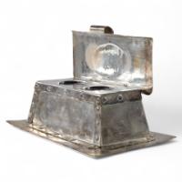 Arthur J. Seward – Arts and Crafts Hammered Electro-Plated Double Inkstand