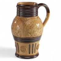 Royal Doulton Lambeth Gothic Revival a Comical Jug with Scenes of a Drunk Monk | Dickinson's Real Deal - Thumbnail 1