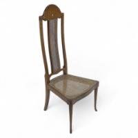George Walton. A Rare Arts & Crafts Philippines Cane Chair with Serpentine Back
