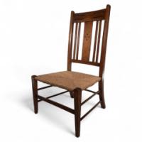 Liberty & Co., Arts & Crafts Nursing or Bedroom Chair with Inlaid Heart Details